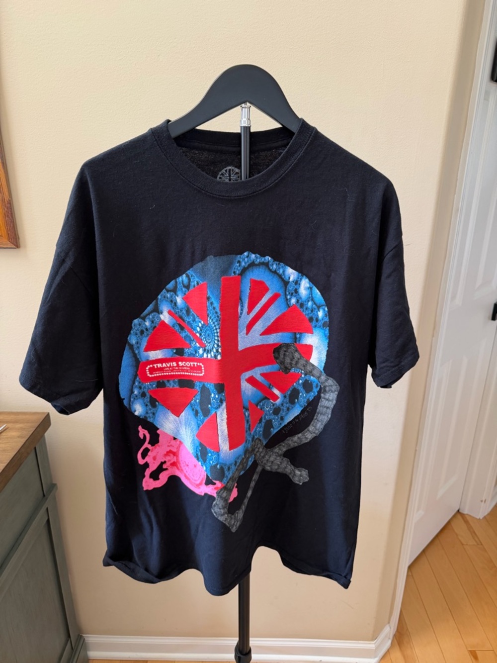 Travis Scott La Flame Live For S2 Nights Only 2022 Graphic T-Shirt Black L